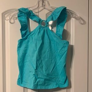 NWT Janie and Jack Turquoise Ruffle Strap Tank Top